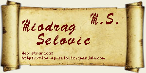 Miodrag Šelović vizit kartica